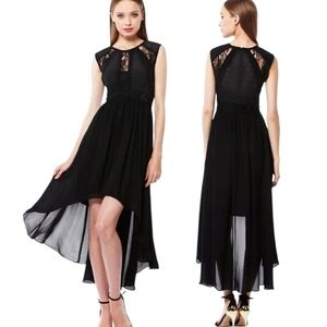 JULIA JORDAN Lace Accented Chiffon High Low Dress - Size 6